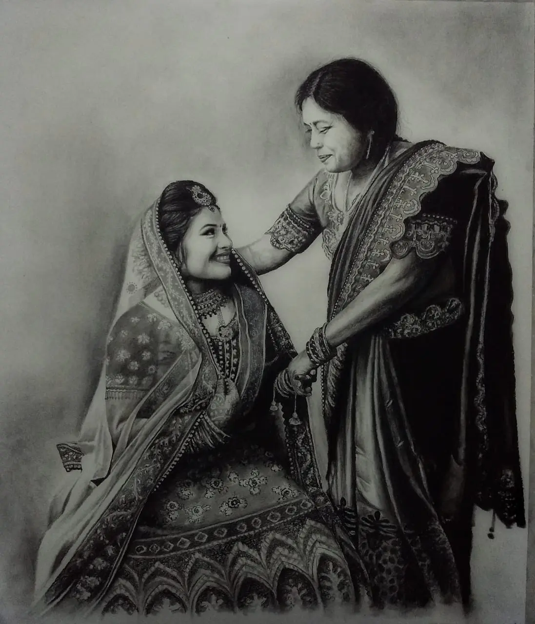 Royal charcoal portraits