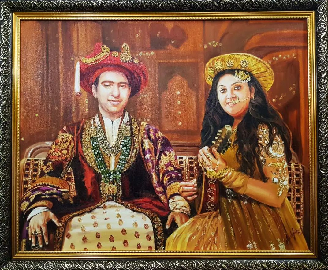 Bajirao Themed Oil Painting Portrait Bajirao Themed Oil Painting Portrait