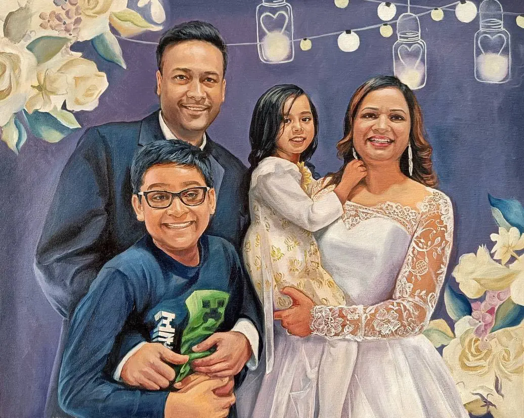 Christian Family Oil Painting Portrait Christian Family Oil Painting Portrait