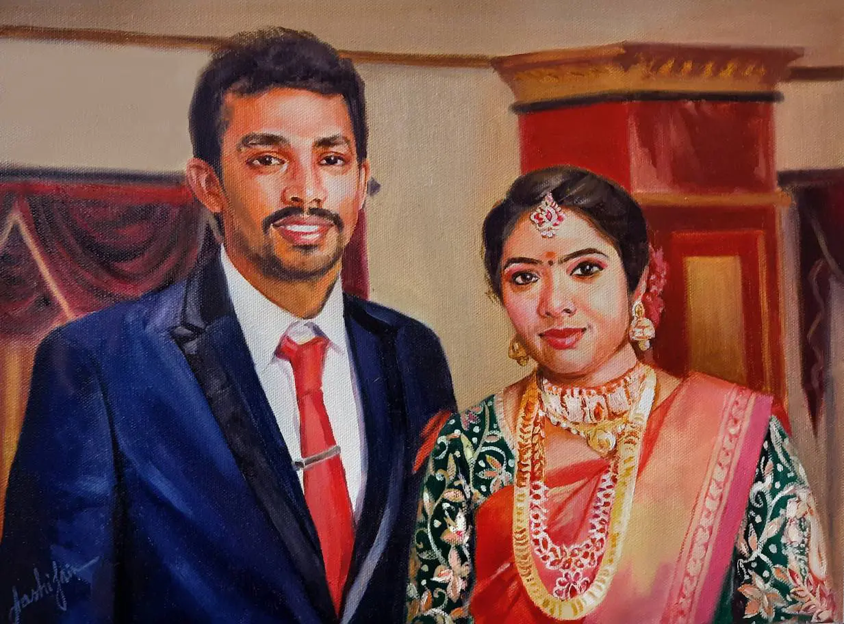 South Couple Oil Painting Portrait South Couple Oil Painting Portrait