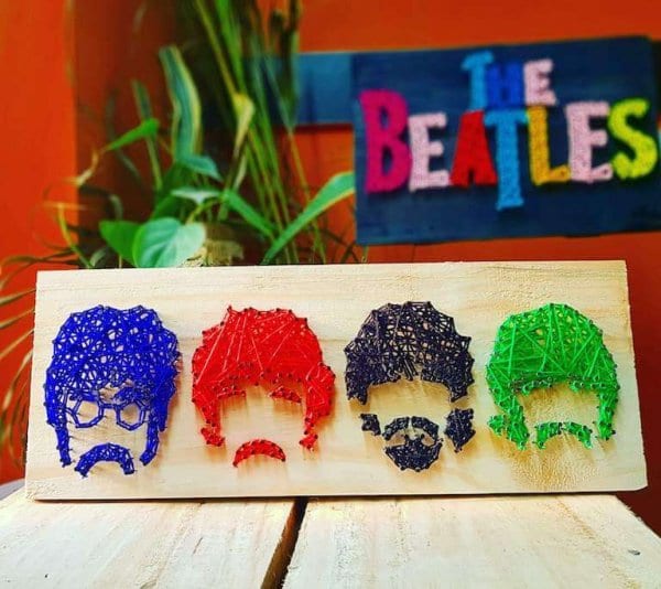 The Beatles Faces-String Art by Sonal Malhotra