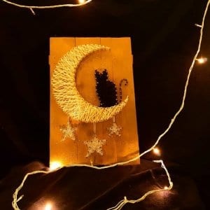 Cat on the Moon-Home Decor-String Art by Sonal Malhotra