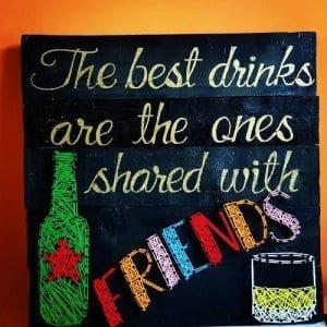 Drinks With Friends-String Art by Sonal Malhotra