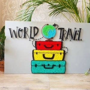 World Travel String art by Stoned Santa