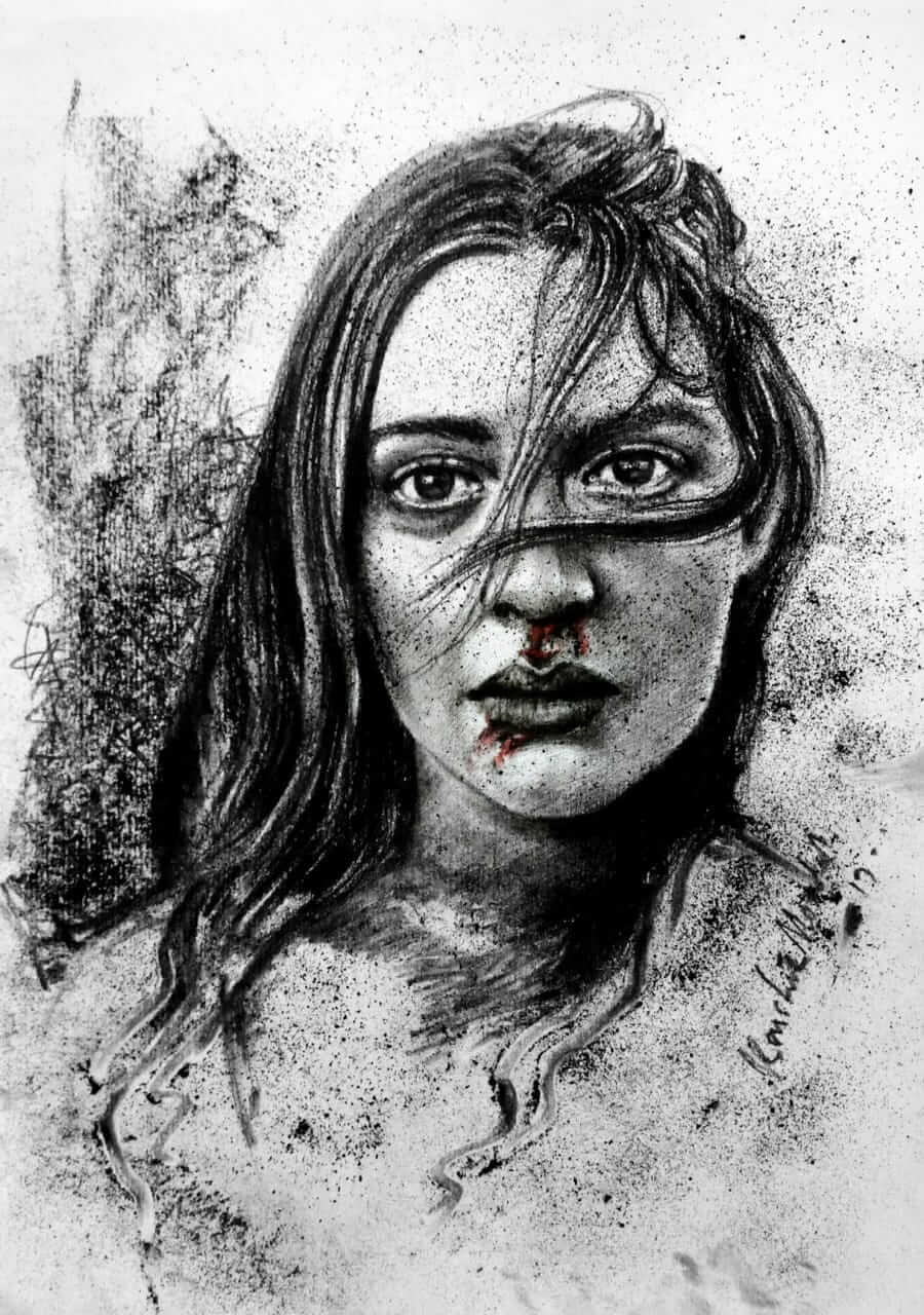 Handmade Charcoal Pencil Sketch