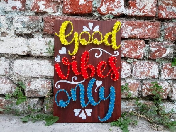 Good vibes only string art by sonal malhotra