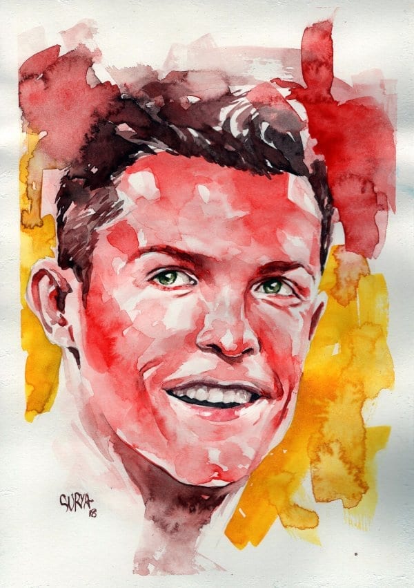 ronaldo handmade concept watercolor portrait