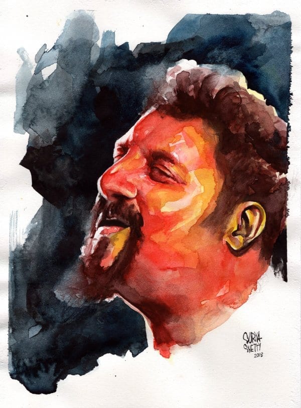 watercolor portrait handmade