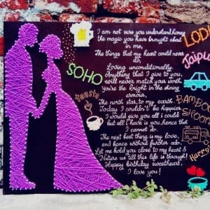 Couple wedding string art stoned santa sonal malhotra