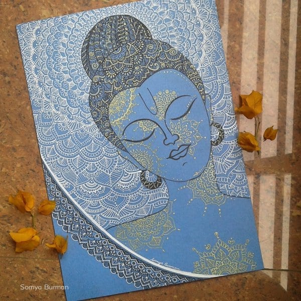 Buddha Zentangle Art by Somya