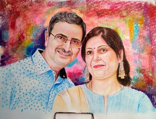 handmade color pencil couple 2