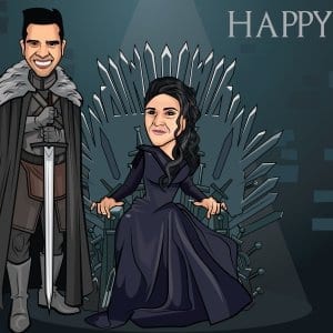 GOT themed Personalised Couple Digital Caricature