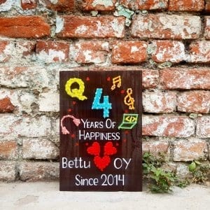 4 years of happiness string art
