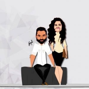 Abhay and Mithila Nirma Caricature