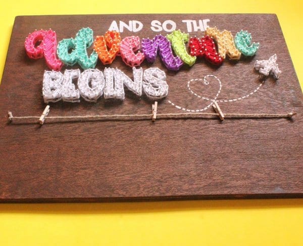 Adventure Begins String Art by Sushmita (angle view)