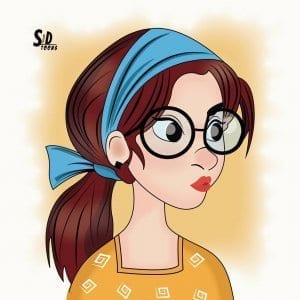 Bandana Girl Caricature