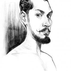 Bearded Guy Caricature (Medium Detailed)