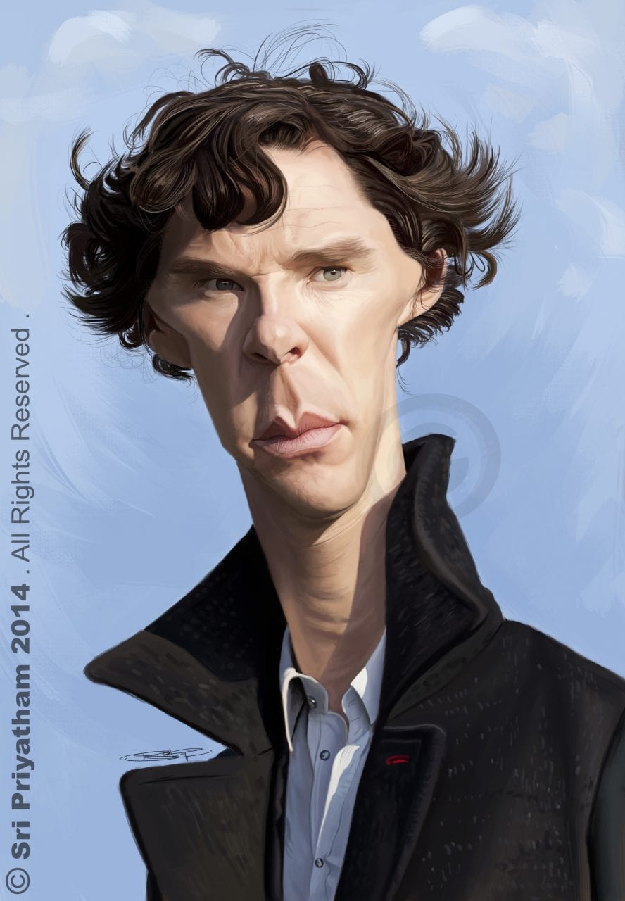 Benedict Cumberbatch Hyper Realistic Caricature - Stoned Santa Benedict Cumberbatch Hyper Realistic Caricature - Stoned Santa