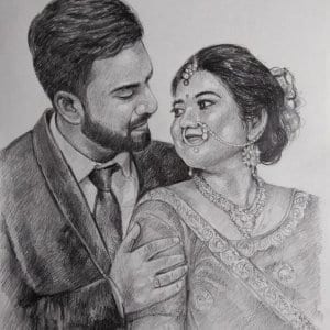 Couple Charcoal Portrait by Koushik