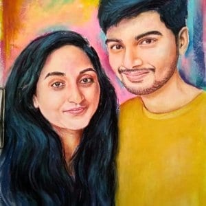 Couple Colour Portrait with Pastel Background by Koushik