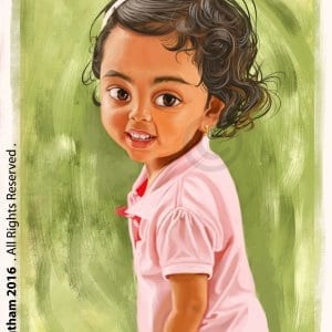 Cute Little Girl Hyper Realistic Caricature