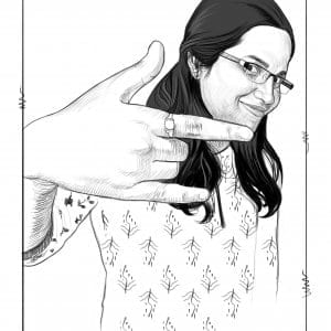 Desi Hip Hop Girl Caricature