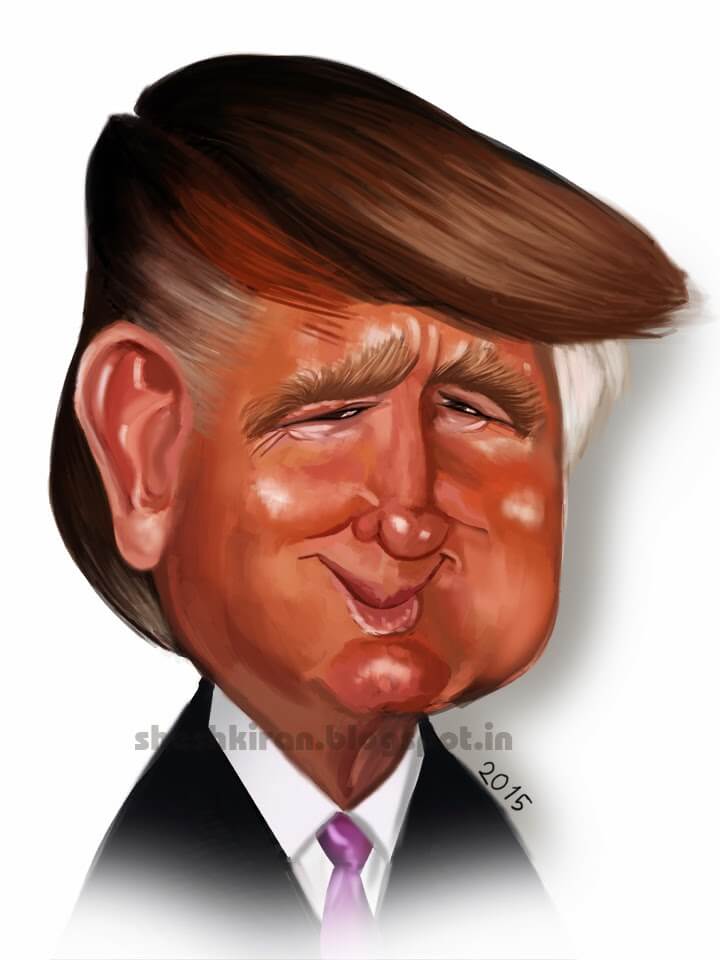 Donald Trump Caricature by Shesh Kiran - Stoned Santa