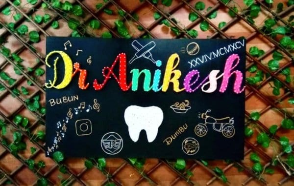 dr anikesh nameplate string art