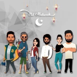 Eid Mubarak Bollywood Stars Caricature