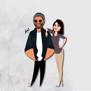 Farhan and Zoya Akhtar caricature