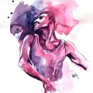 Fredie Mercury Watercolour Portrait by Surya Shetty