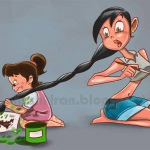 Funny Mother Daughter Caricature