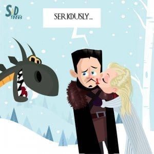 GOT Themed Funny Caricature (Jon Snow and Daenerys)