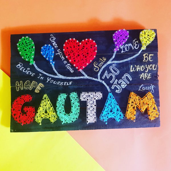 Gautam's Name String Art by Sonal Malhotra