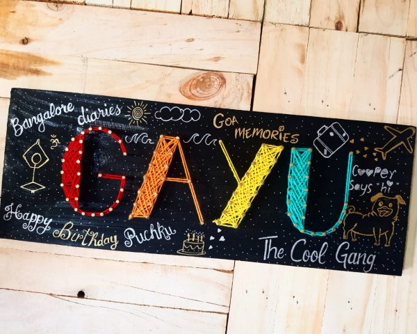 Gayu's Name String Art by Sonal Malhotra