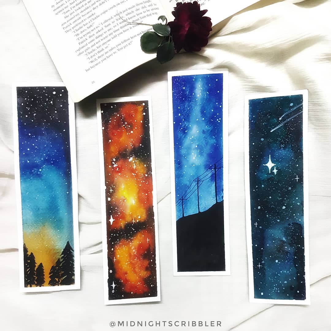 Handmade Watercolor Bookmarks by Simran Dhiman- Stoned Santa