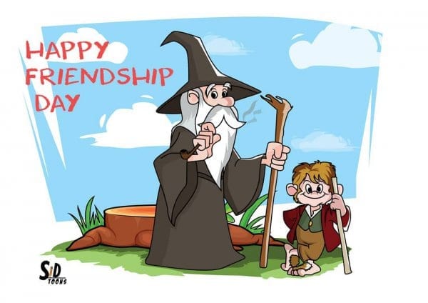 Happy Friendship Day Caricature