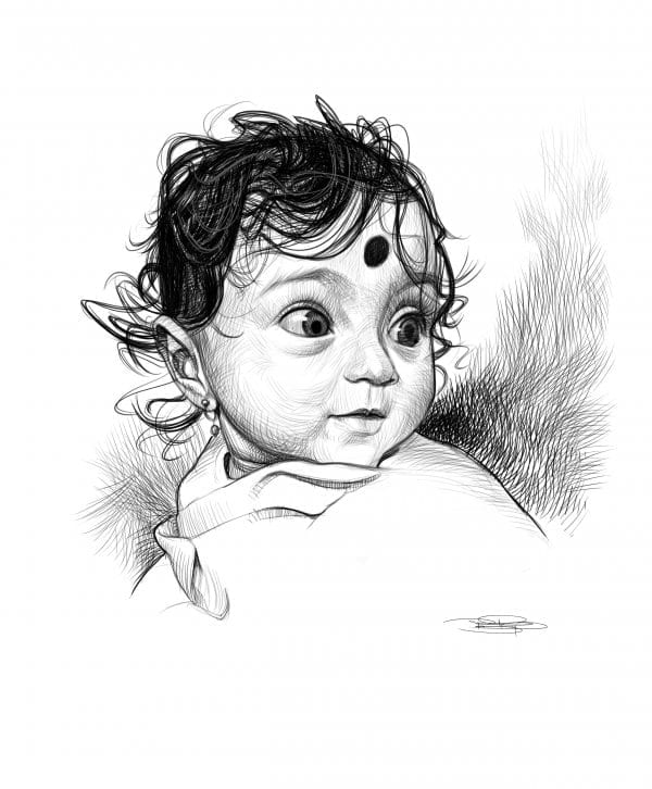 Hyper Realistic Baby Caricature