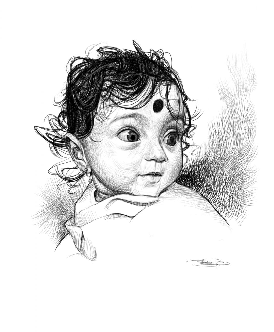 Newborn Baby Pencil Sketch Art Board Print for Sale by Ana Arleko   Redbubble