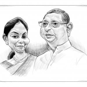 Indian Couple Highly Detailed Caricature