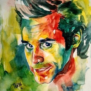 Jim Carrey Watercolour Portrait by Surya Shetty