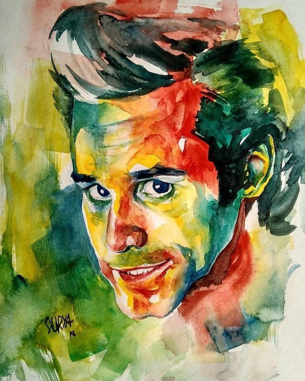Jim Carrey Watercolour Portrait by Surya Shetty