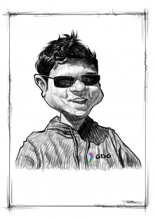 Man with Goggles Caricature