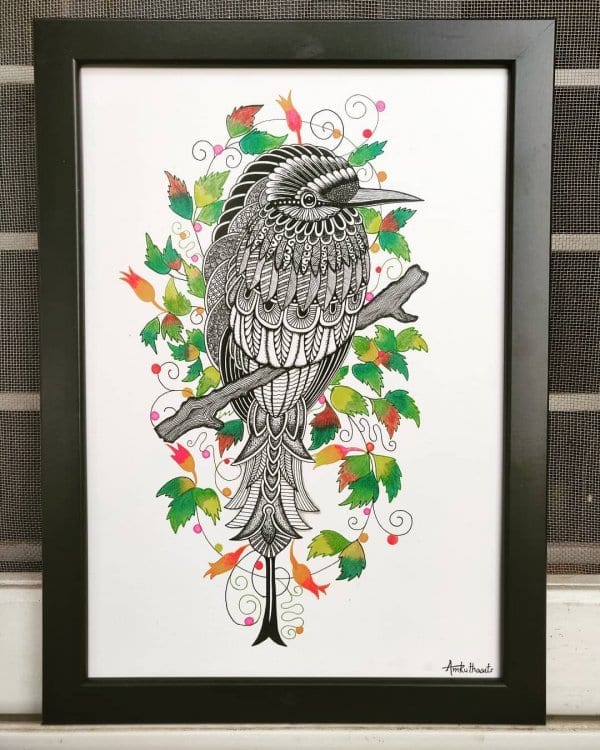 Mandala Bird Frame by Amrutha