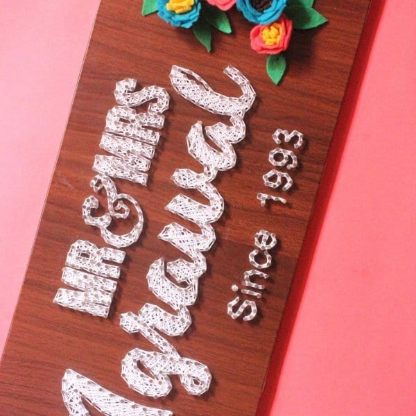 Nameplate with Flowers String Art by Sushmita