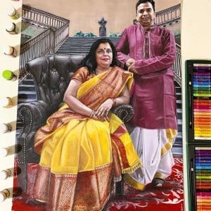 Parents Hyper Realistic Portrait by Ajay Rathod