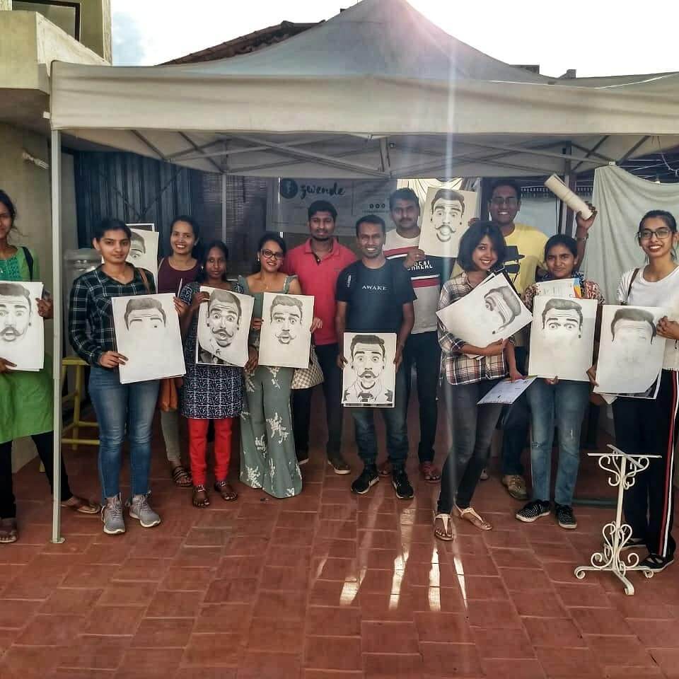 Pencil Sketching Art by Naveen Veera Stoned Santa