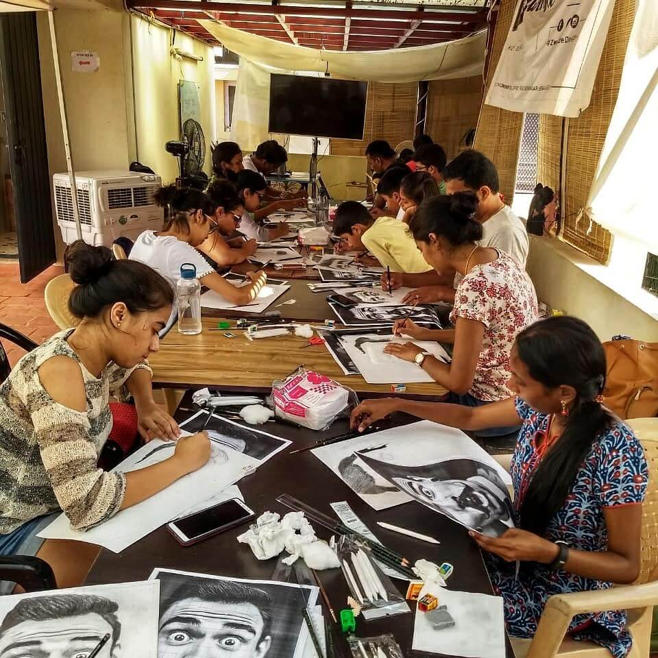 Pencil Sketching Art by Naveen Veera Stoned Santa