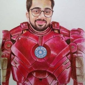 Personalised Iron Man Colour Portrait by Koushik