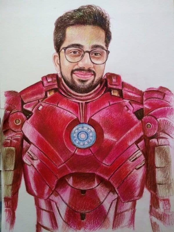 Personalised Iron Man Colour Portrait by Koushik